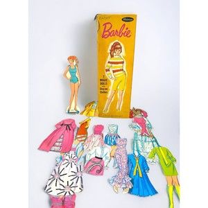 Vintage 1969 Mattel BARBIE Magic Paper Doll Whitman Cut Boxed Set + Bonus READ